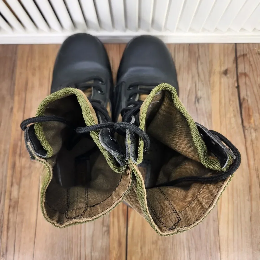 Rothco Jungle Boots Mens Size 8W Wide Green Canvas Black Leather Combat Military